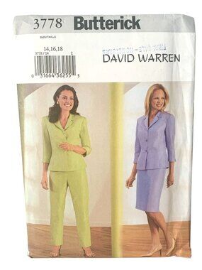 Butterick 3738 Pattern Misses Top Skirt Pants Uncut Size 14 16 18